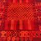 Carpet 1970 pop design geometric red background wool 229 cm x 170 cm
