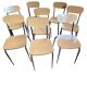 Set of 8 vintage Formica and metal chairs, 1960s-70s.
