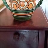 Henriot Quimper ball vase orange green arabesques
