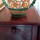 Vase boule Henriot Quimper arabesques vert orange