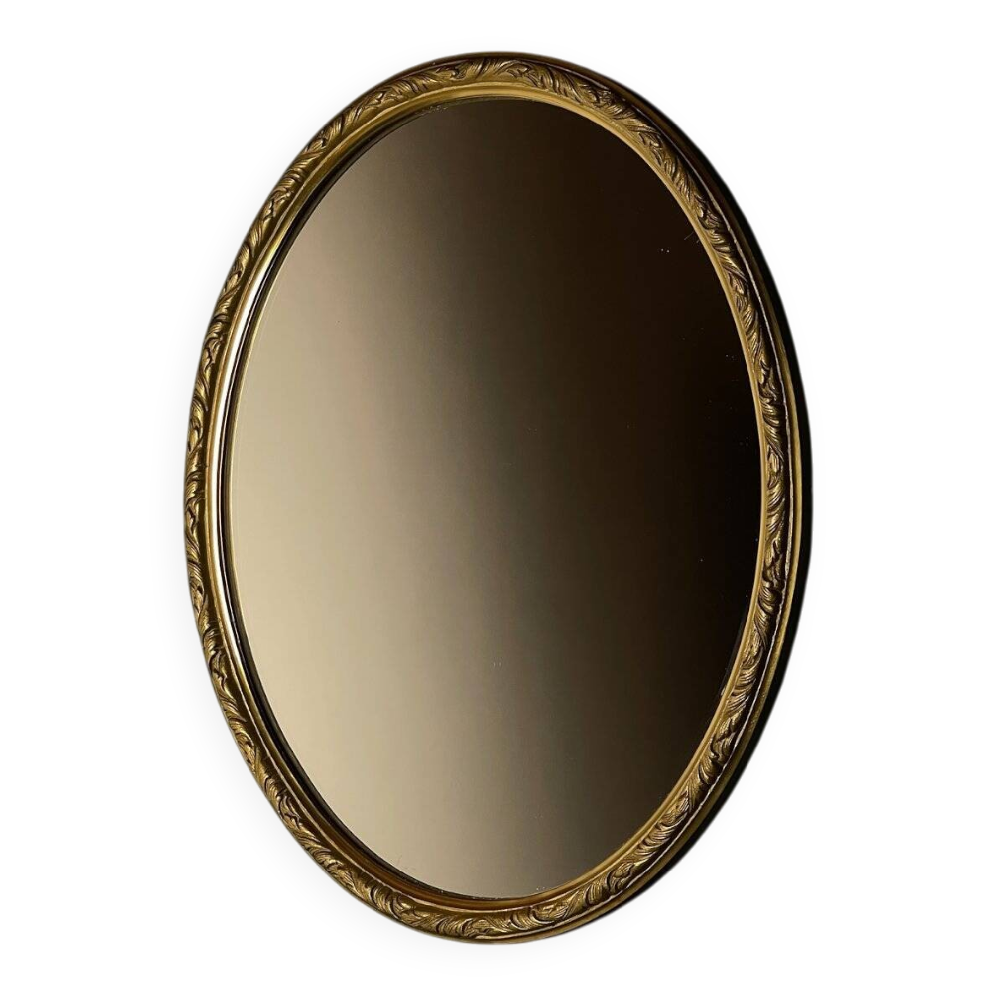 Vintage mirror in a brass frame, Italy, 1950s.