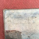 Oil on "marine" canvas, early 20th century