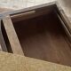 Art Deco console table in oak and walnut – chic and elegant beige marble top