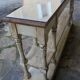 Console bois et plateau acier poli
