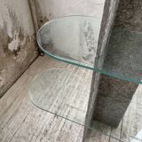 Roche Bobois stone and glass sculpture shelf 1970s