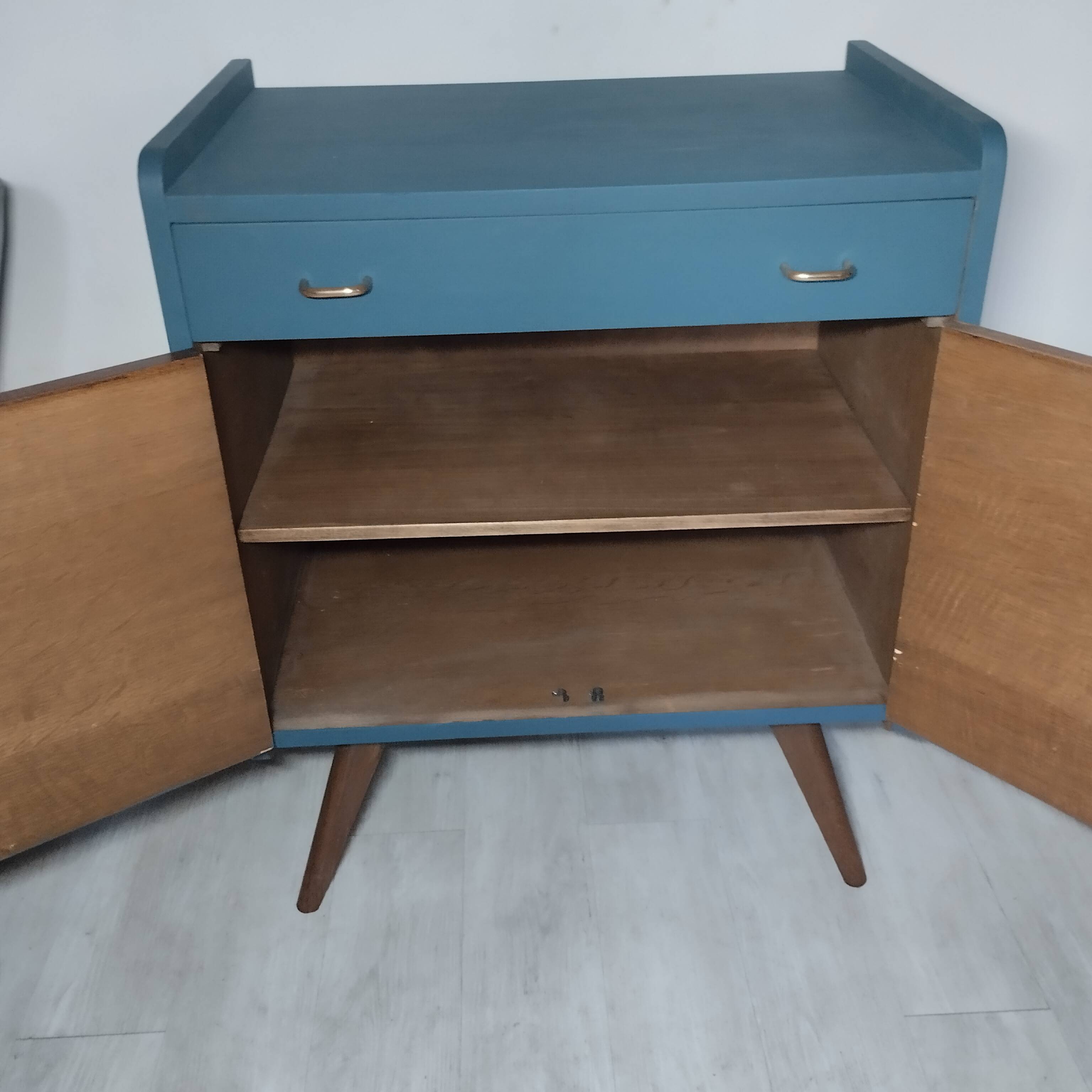 Meuble d'appoint pieds compas. Vintage