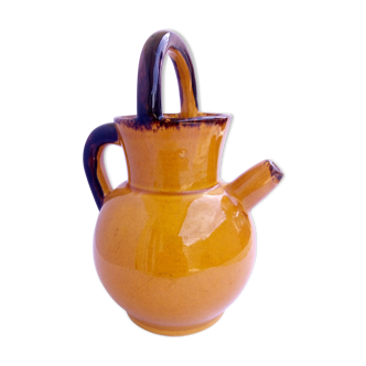 Ochre ceramic jug gargoulette