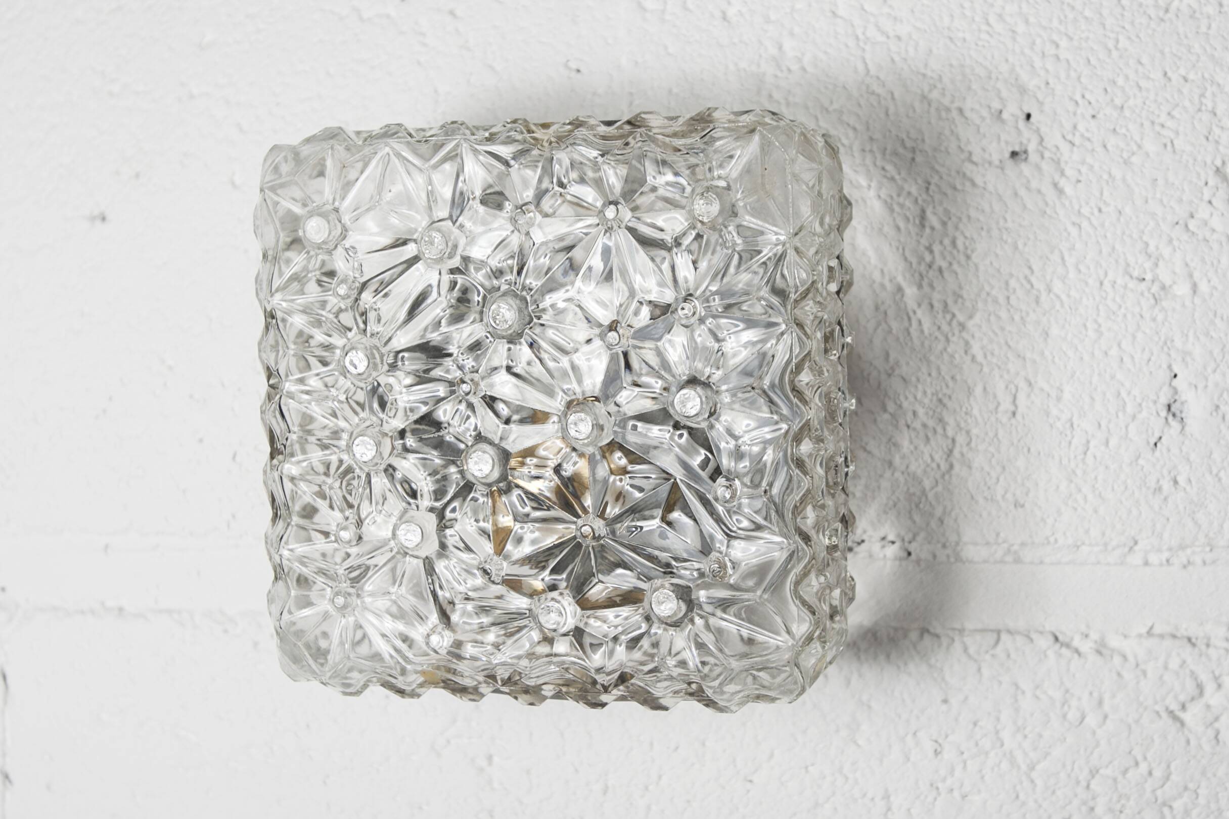 Square ceiling or wall light 1970 space age