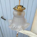 Art deco hanging in white opaque glass