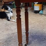 Small table with flaps in blond mahogany with one drawer
