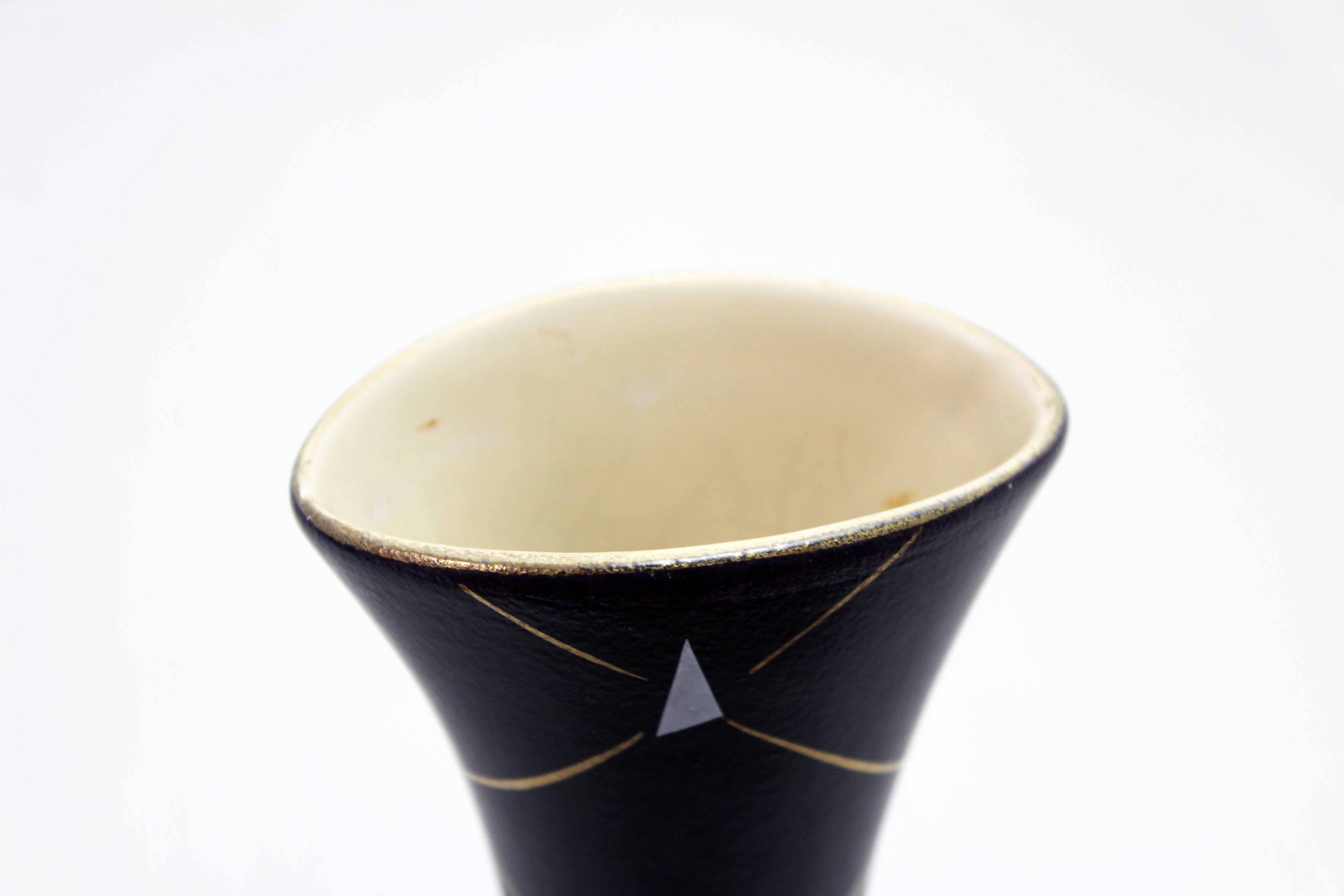 Vintage vase with geometric decorations 1970