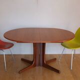 Scandinavian oval table in teak 2 60s extensions