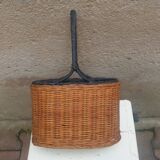 Vintage rattan and ceramic bottle holder