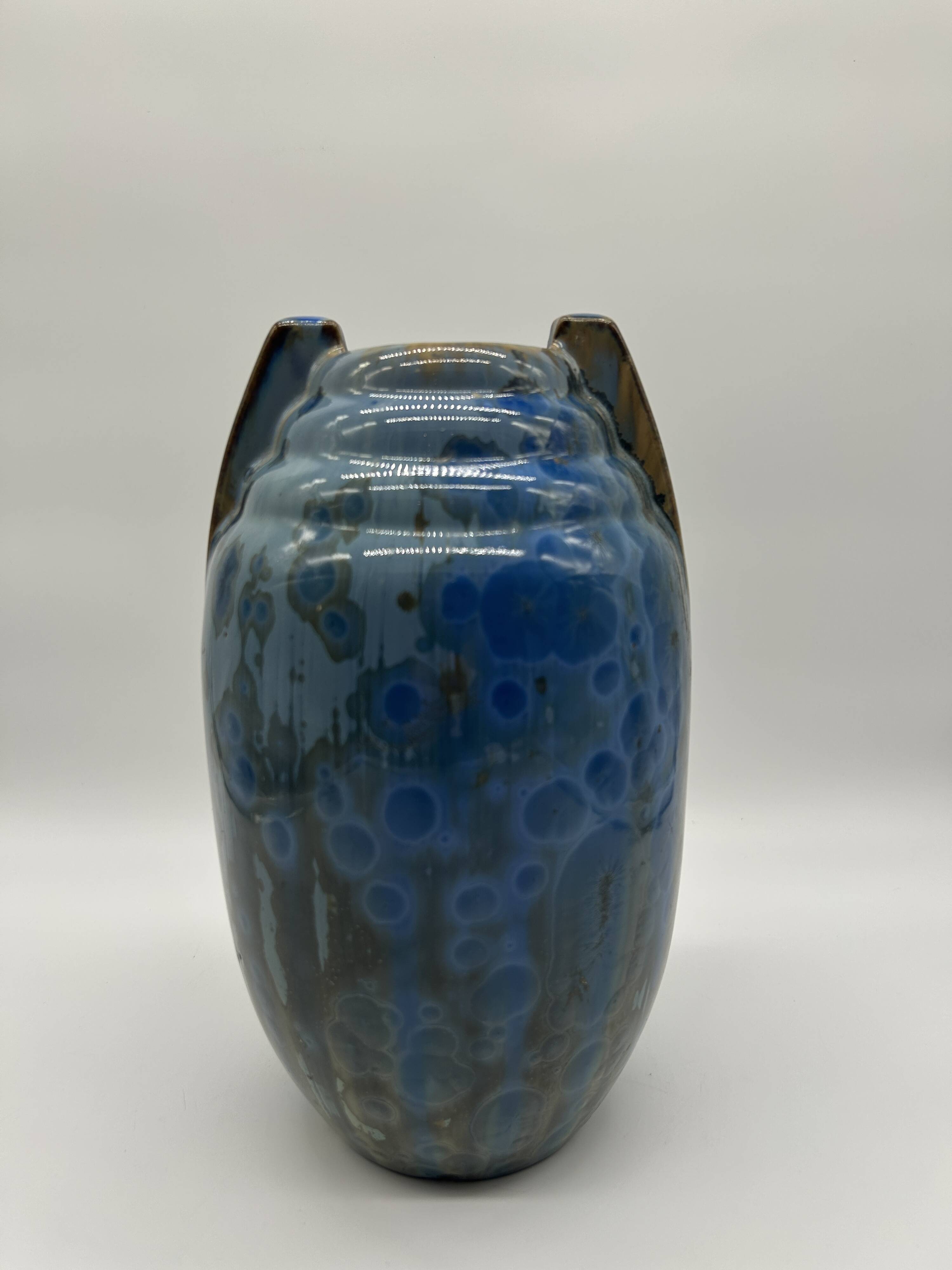Vase art deco en grès émaillé de la manufacture pierrefonds