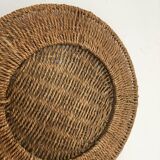 Wall composition of seven baskets and wicker trays