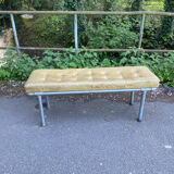 Individual leather and metal design bench