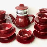 Set 12 coffee cups and vintage coffee maker