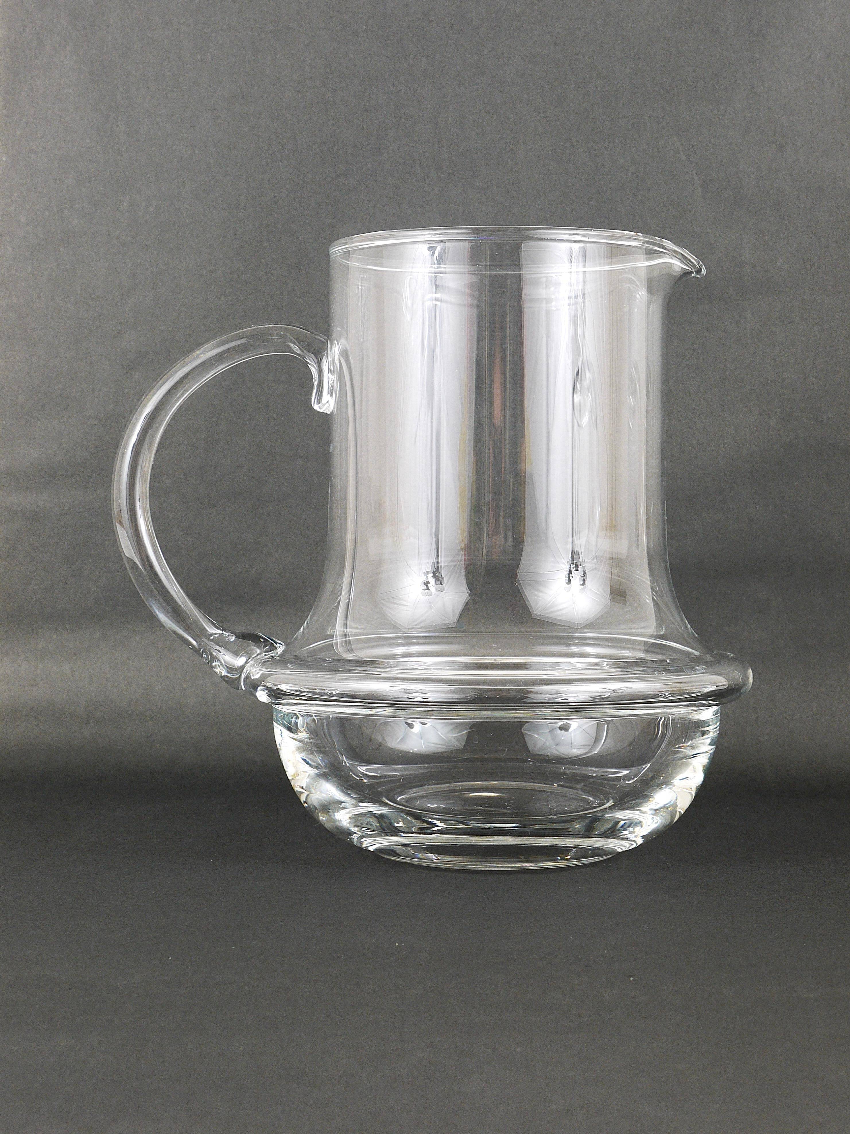 Mid-century glass pitcher by Carl Auböck, Ostovics Culinar, Austria, 1970s.