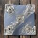 Brushed metal ceiling light and glass globes, 5 halogen candles