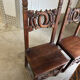 6 Alsatian chairs from the 19th century – carved wood – interlaced decoration