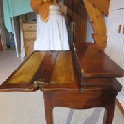 Secretary with mechanism - 4 secret drawers - lock - marquetry chessboard - 1950