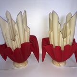 Pair of two-tone handkerchief lamps