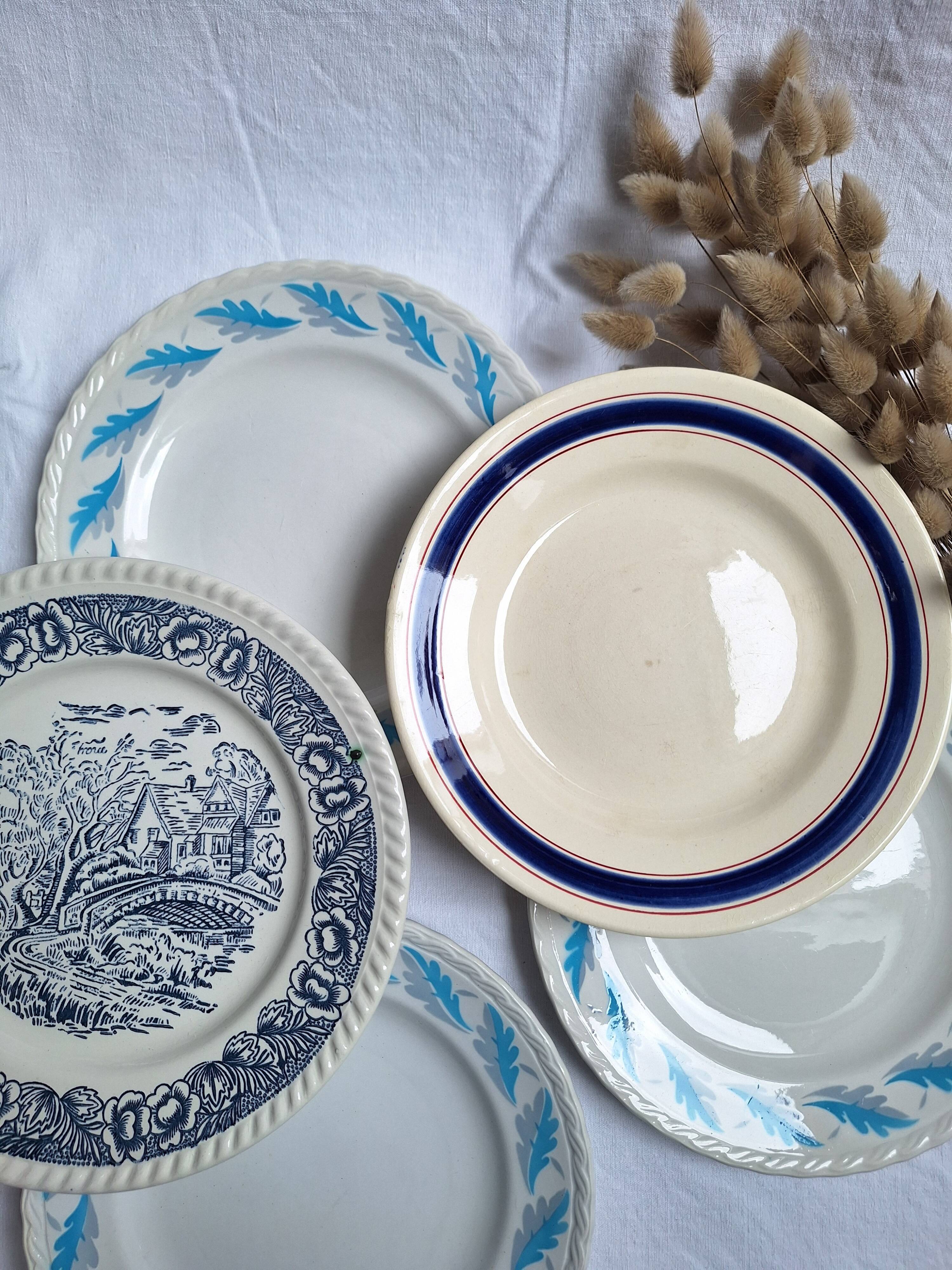 Blue vintage dinner plates