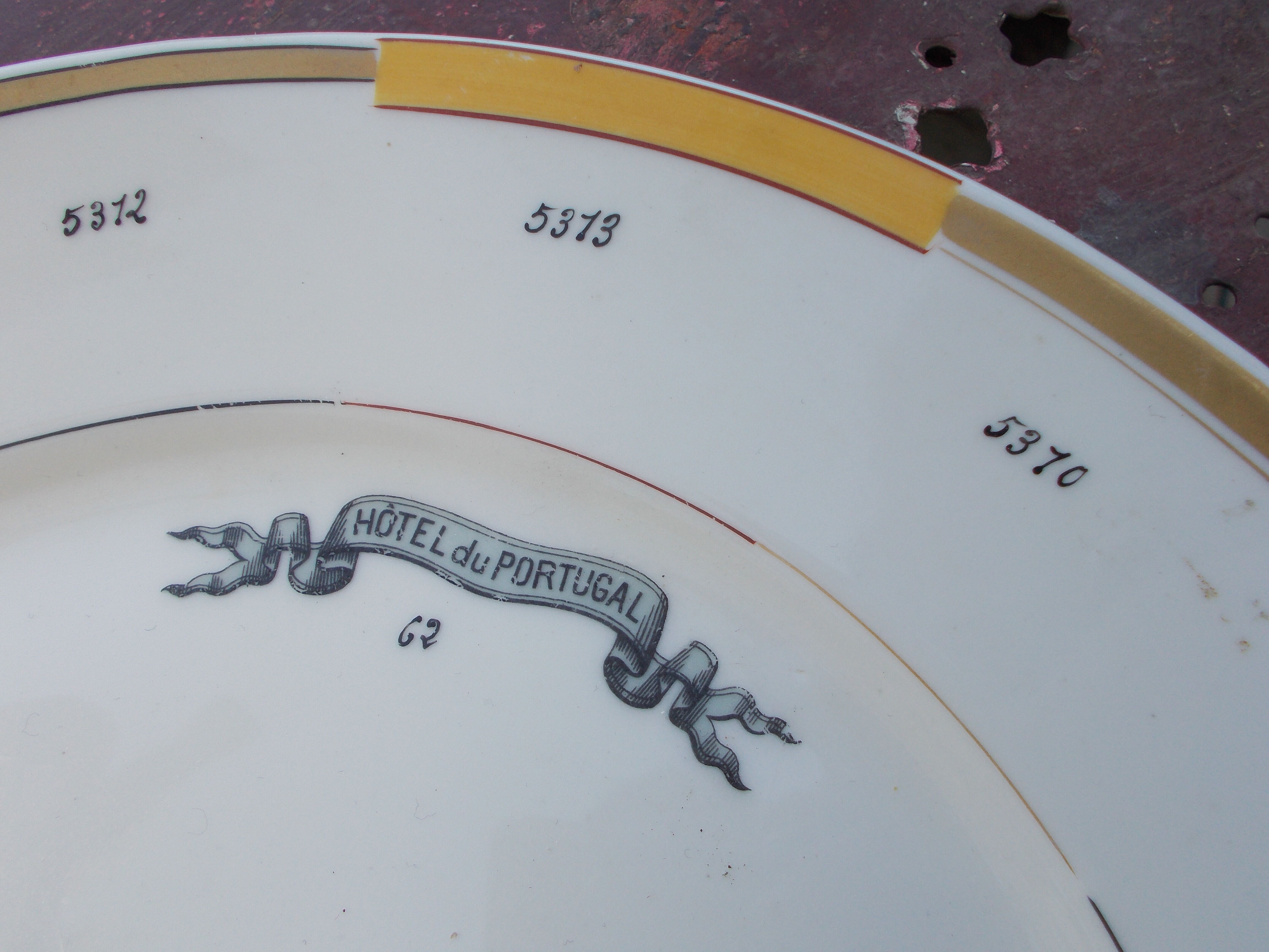 Antique plate Limoges porcelain Sample Advertising Hotel