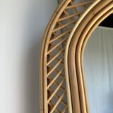 Rattan foot mirror with braces H:2m