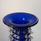 Vintage blue handmade glass vase Lwiw Ukraine