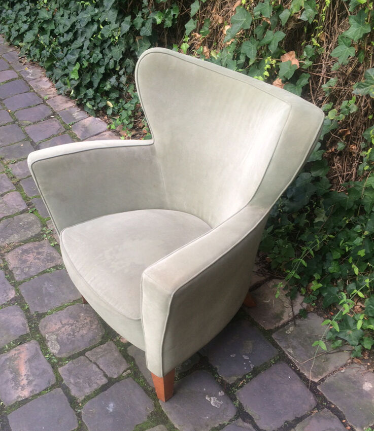 Fauteuil velours ras 1950