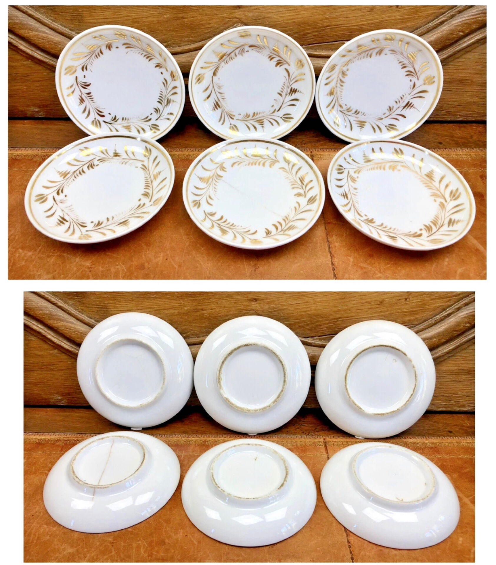 Antique Empire XIX coffee service for 6 cups, porcelain from Paris.