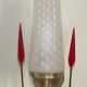 Applique Simple Vintage Rétro 1960s Or Métal Blanc Verre Abat-jour 5