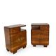 Tables de chevet Art déco italiennes en noyer, années 1940.