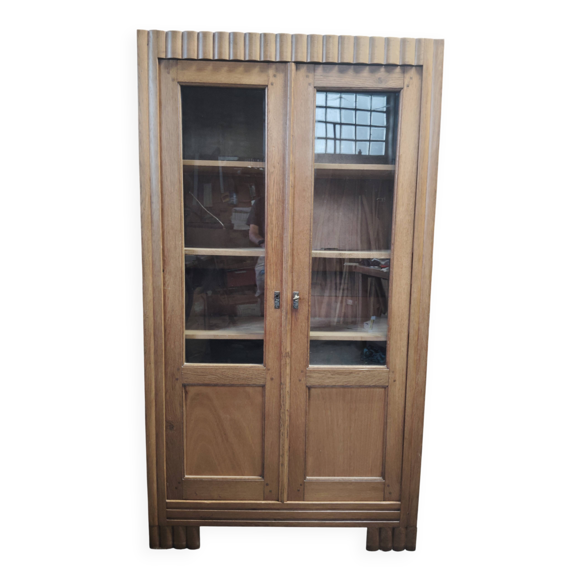 Armoire vitrine/bibliothèque Art Deco