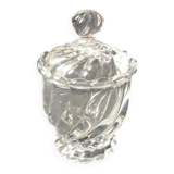 1980s Baccarat Crystal Jam Jar/Mustard Jar/Honey Jar With Lid, Model Bamboo