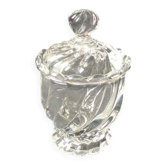 Pot à confiture/pot à moutarde/pot à miel en cristal Baccarat des années 1980 avec couvercle, modèle Bamboo