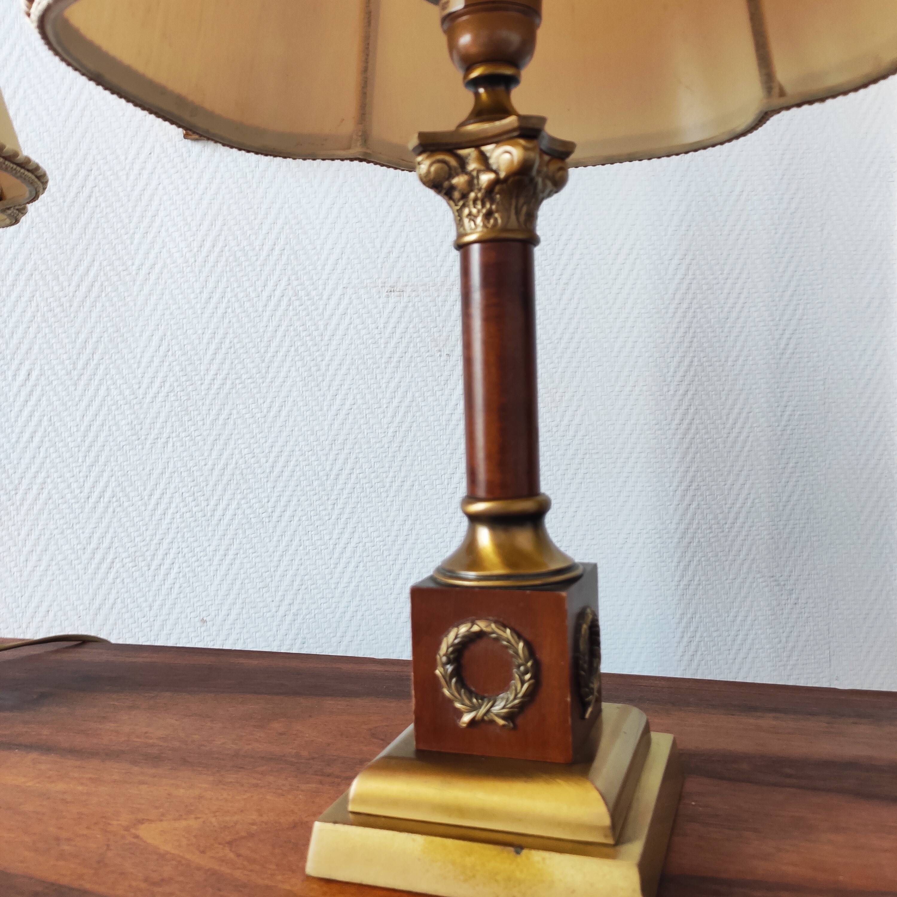 Pair of neo-classical Empire style lamps