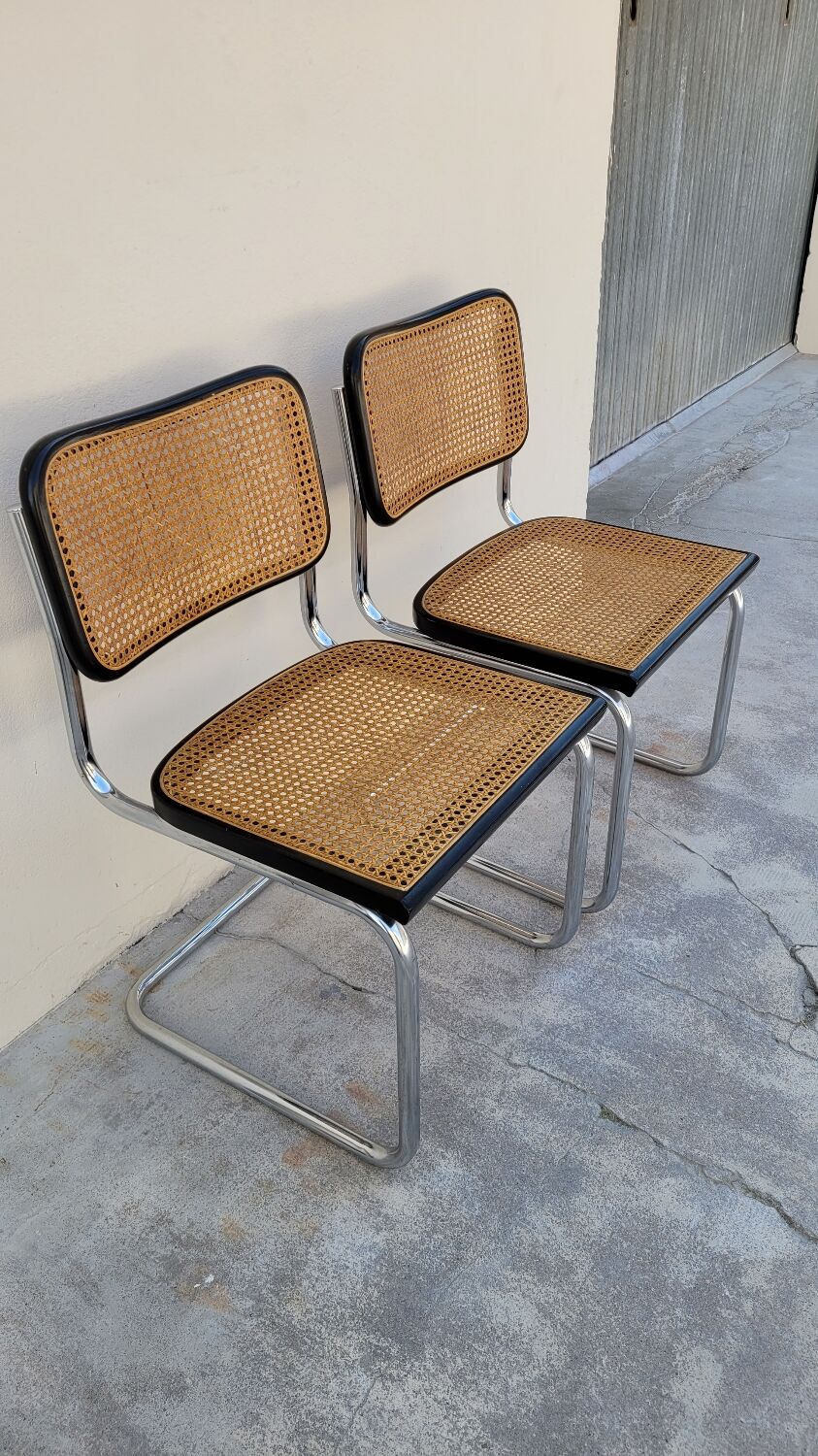 Paire de chaises b32 de Marcel Breuer en cannage