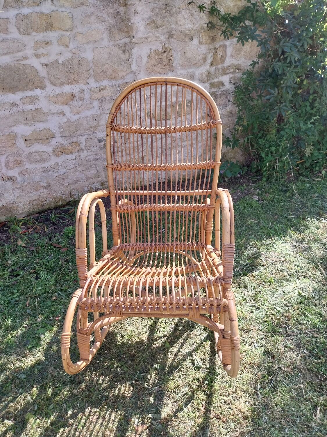 Rattan rocking chair 60s