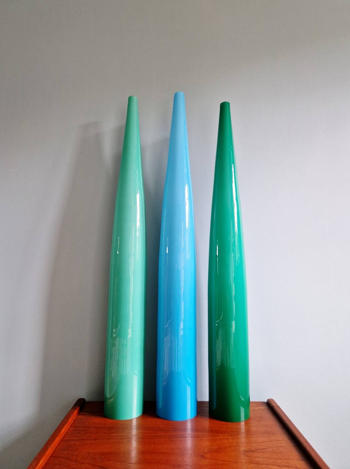 Suspension XXL en verre de Murano bleu, Alessandro Pianon,Vistosi,1960