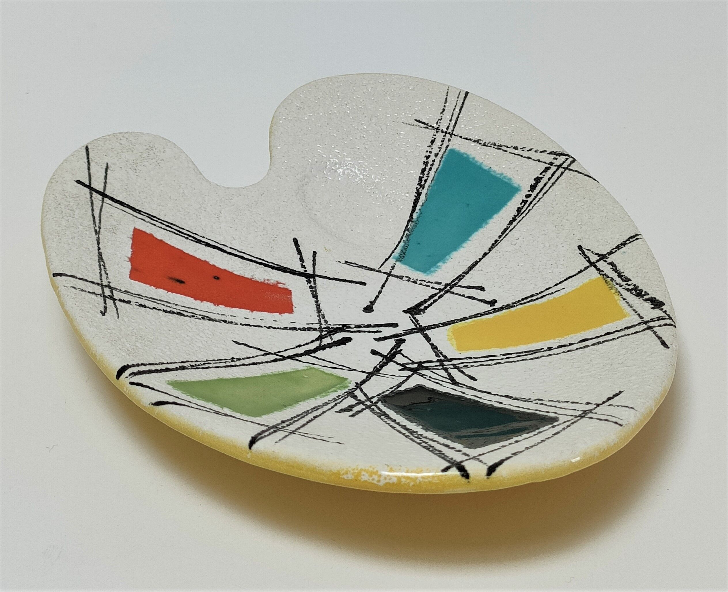 Vide poche céramique palette de peintre design années 60