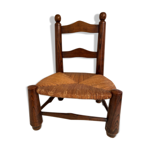 chaise basse en paille