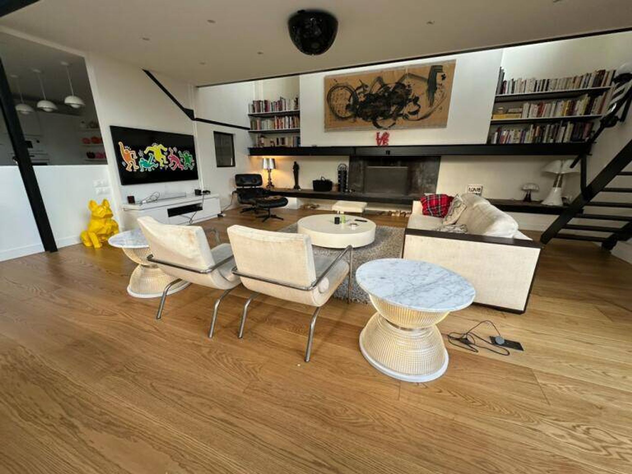 Table basse Holophane en marbre blanc