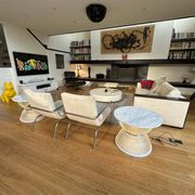 Table basse Holophane en marbre blanc