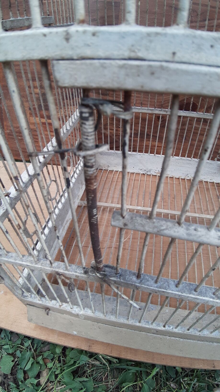 large wooden and iron birdcage 1930s