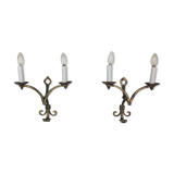 Pair of wall appliques of the 70 gold metal