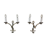Pair of wall appliques of the 70 gold metal