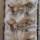 Silver-plated metal animal-shaped knife block