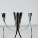 Vintage triple stainless steel candle holder